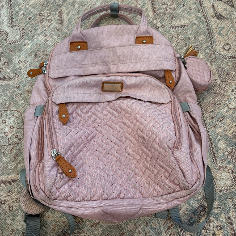 Pink Quilted Diaper Bag